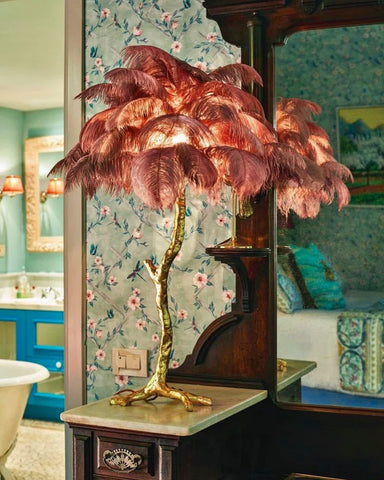 Ostrich Feather Table Lamp Lamp