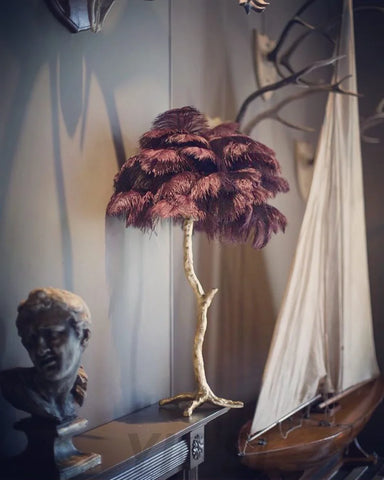 Ostrich Feather Table Lamp Lamp