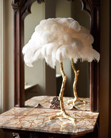 Ostrich Feather Table Lamp Lamp