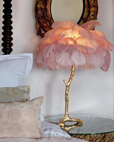 Ostrich Feather Table Lamp Lamp