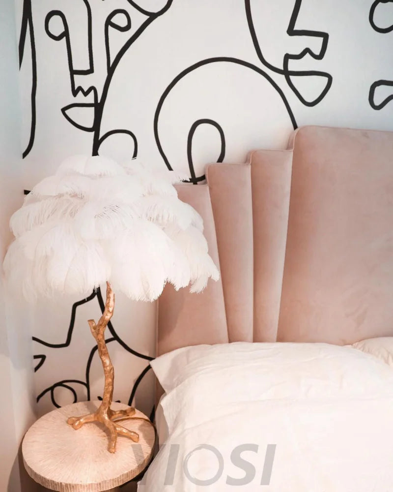 Ostrich Feather Table Lamp Lamp