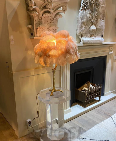 Ostrich Feather Table Lamp Lamp