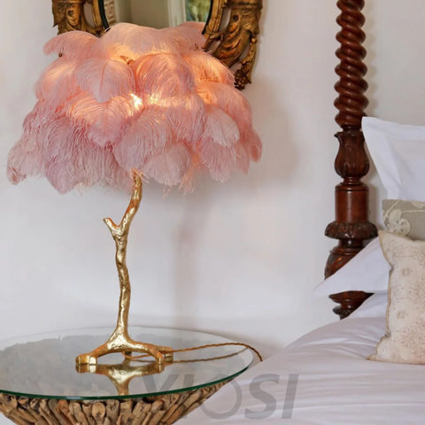 Ostrich Feather Table Lamp Lamp