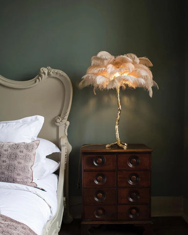 Ostrich Feather Table Lamp Lamp