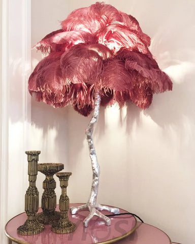 Ostrich Feather Table Lamp Lamp