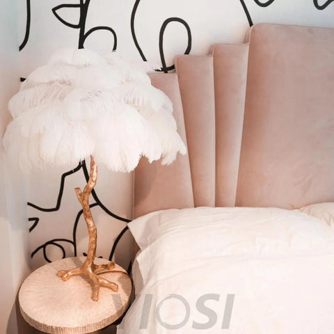 Ostrich Feather Table Lamp Lamp