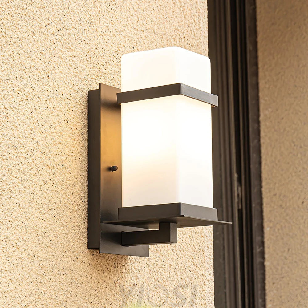 Mcdade Outdoor Wall Light Black White 5.1x6.5x12.6 Inch