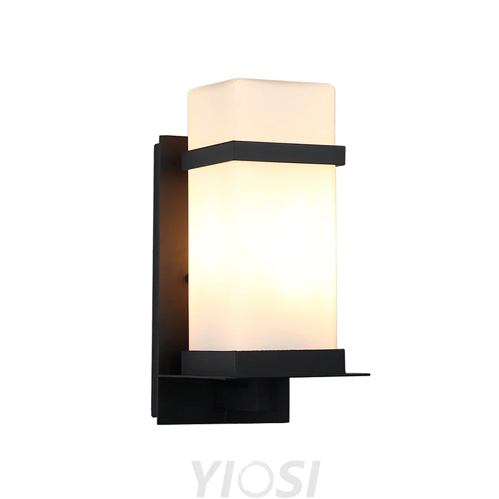 Mcdade Outdoor Wall Light Black White 5.1x6.5x12.6 Inch