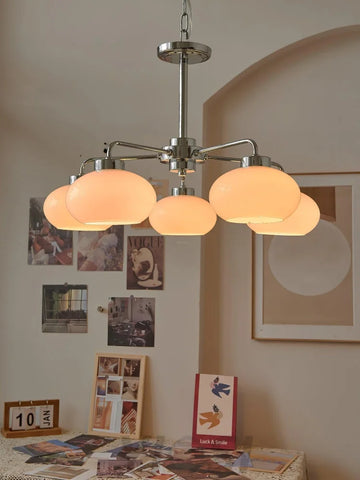 Oval Persimmon Chandelier ∅ 21.7″ - Glass Chandelier, Persimmon-1-Yiosilamp