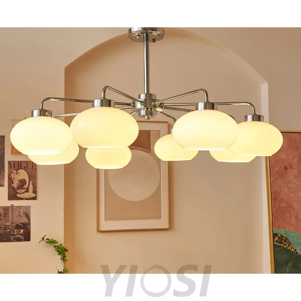 Oval Persimmon Chandelier ∅ 21.7″ - Glass Chandelier, Persimmon-1-Yiosilamp