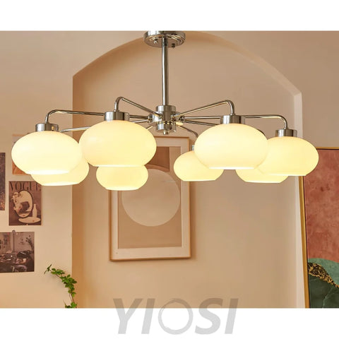 Oval Persimmon Chandelier ∅ 21.7″ - Glass Chandelier, Persimmon-1-Yiosilamp