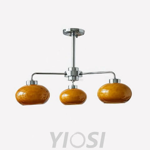 Oval Persimmon Chandelier ∅ 21.7″ - Glass Chandelier, Persimmon-1-Yiosilamp