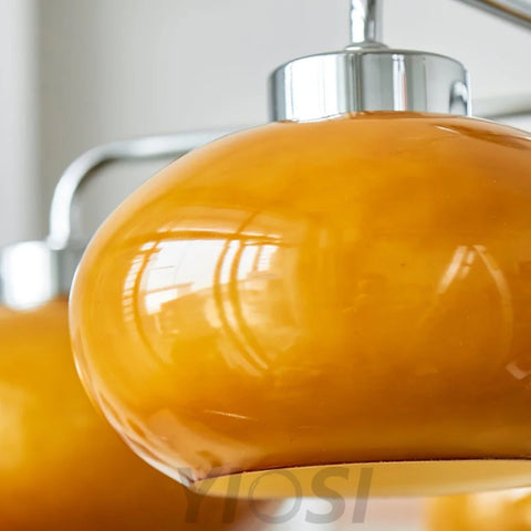 Oval Persimmon Chandelier ∅ 21.7″ - Glass Chandelier, Persimmon-1-Yiosilamp