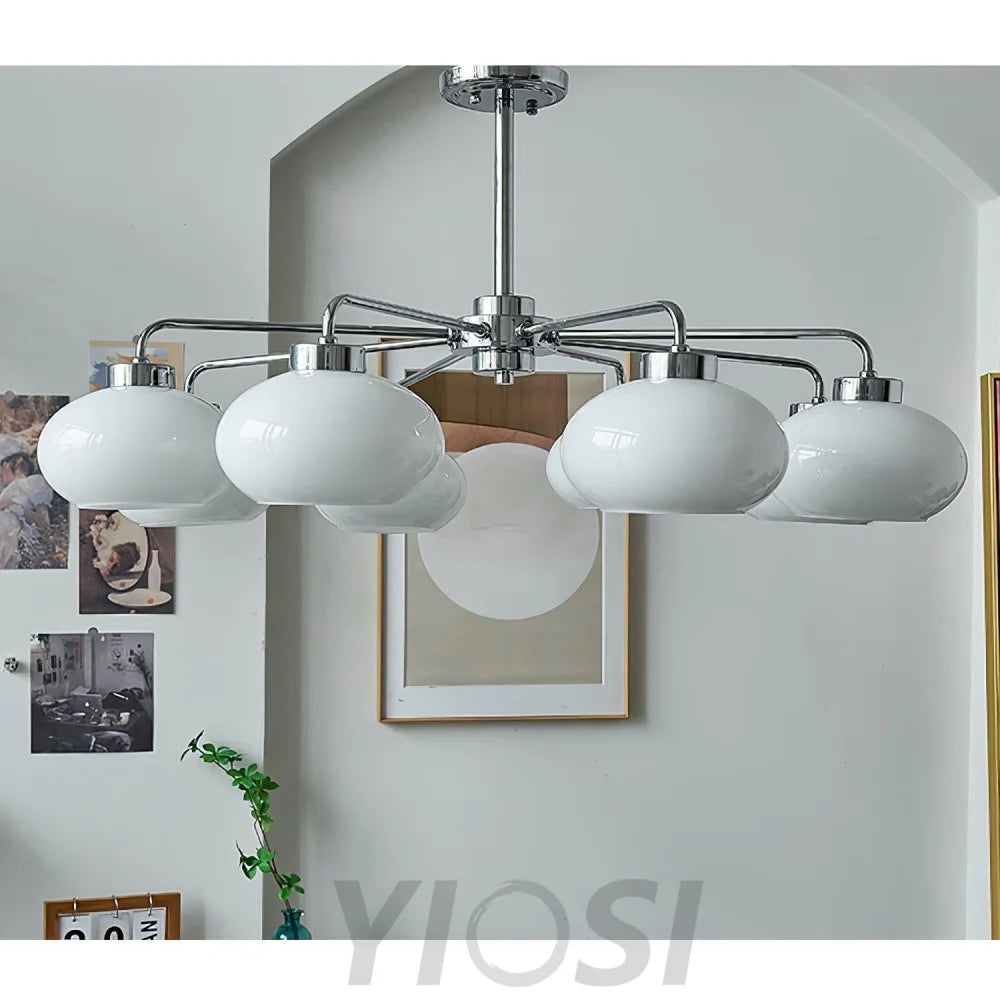 Oval Persimmon Chandelier ∅ 21.7″ - Glass Chandelier, Persimmon-1-Yiosilamp