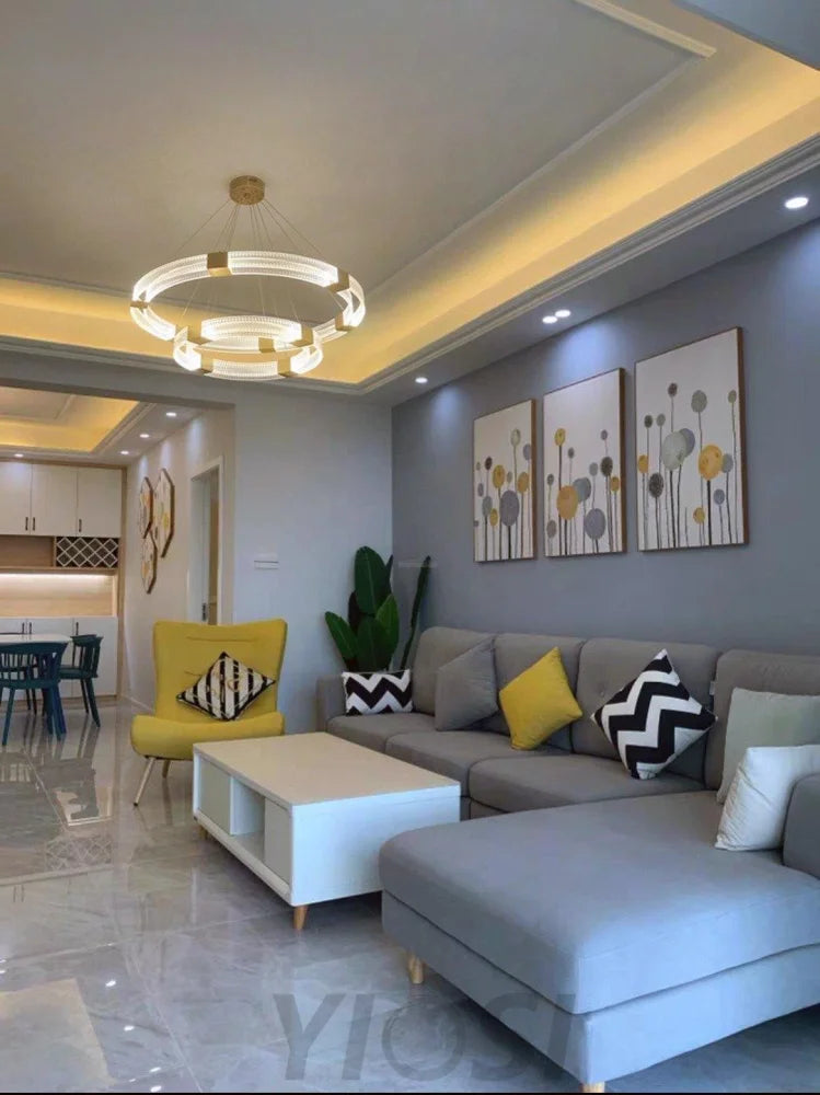 Parallel Ring LED Chandelier ∅ 25.6″ - Yiosilamp