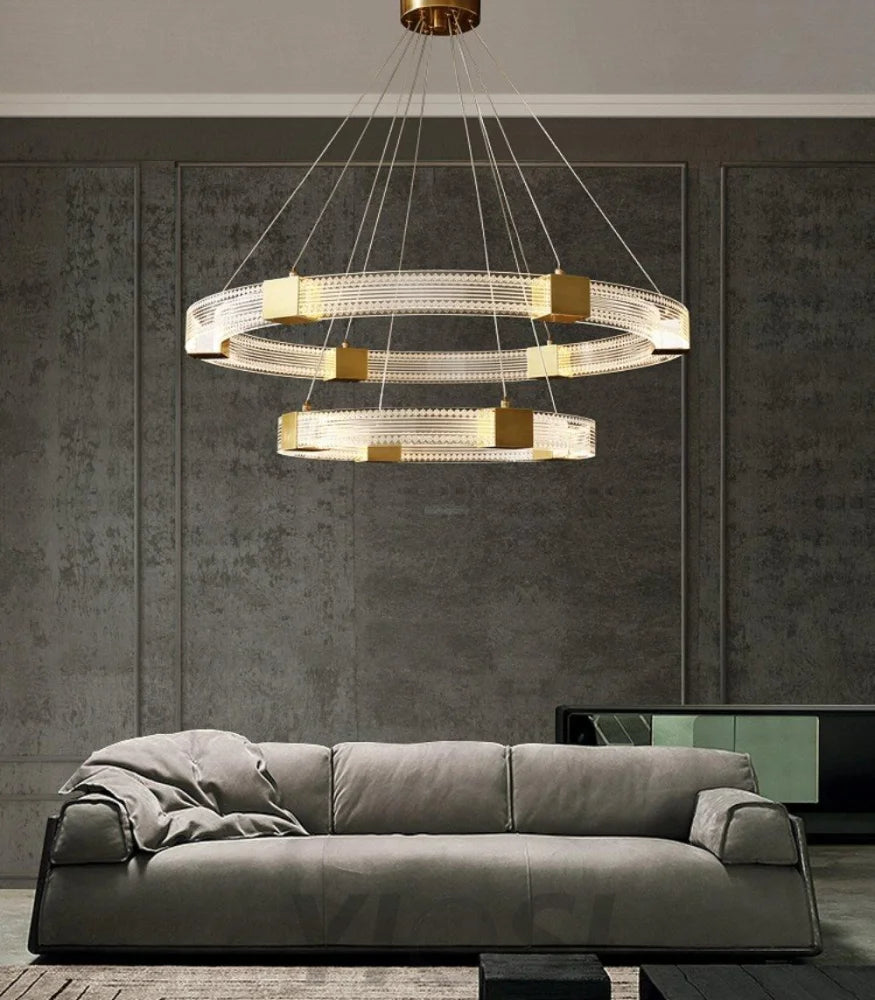 Parallel Ring LED Chandelier ∅ 25.6″ - Yiosilamp