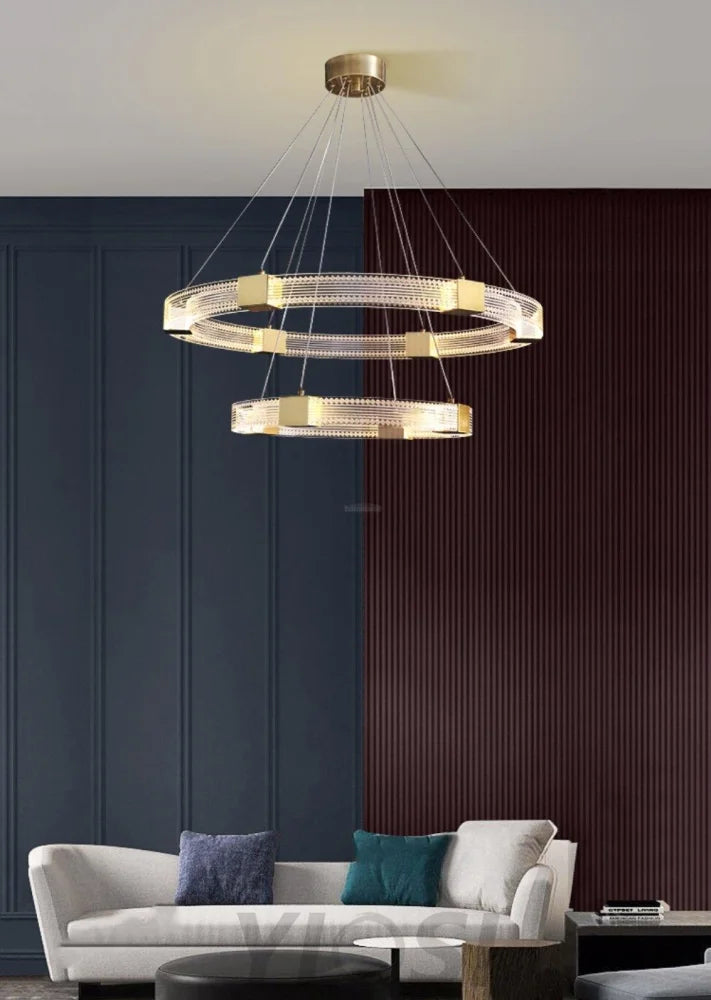 Parallel Ring LED Chandelier ∅ 25.6″ - Yiosilamp