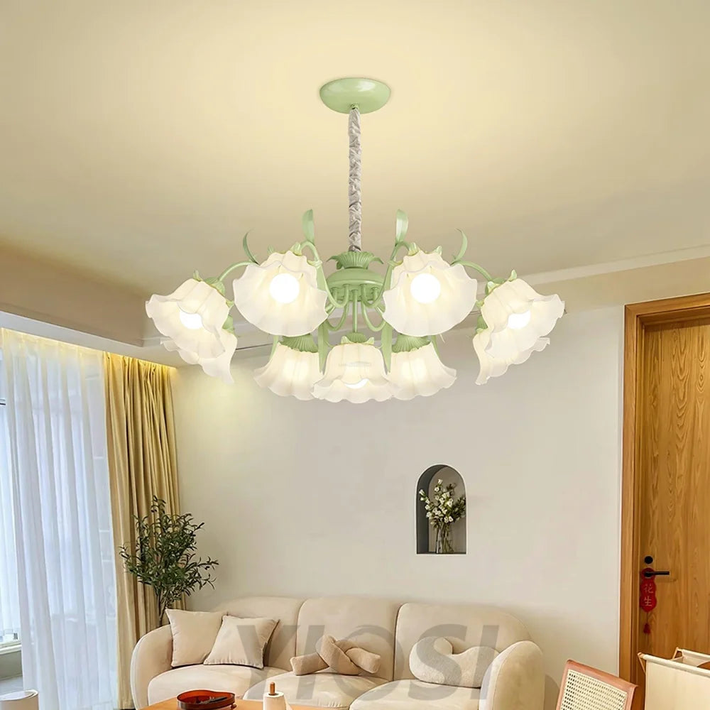 Pastoral Flower Chandelier with 6/9 heads - Lily flower-1-Yiosilamp