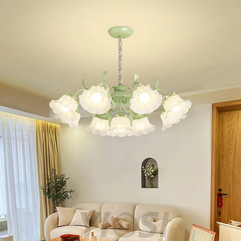Pastoral Flower Chandelier with 6/9 heads - Lily flower-1-Yiosilamp