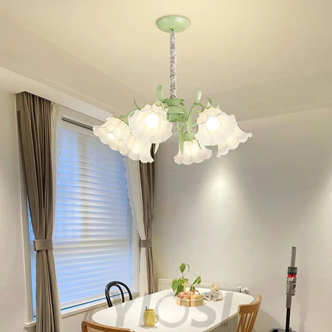 Pastoral Flower Chandelier with 6/9 heads - Lily flower-1-Yiosilamp