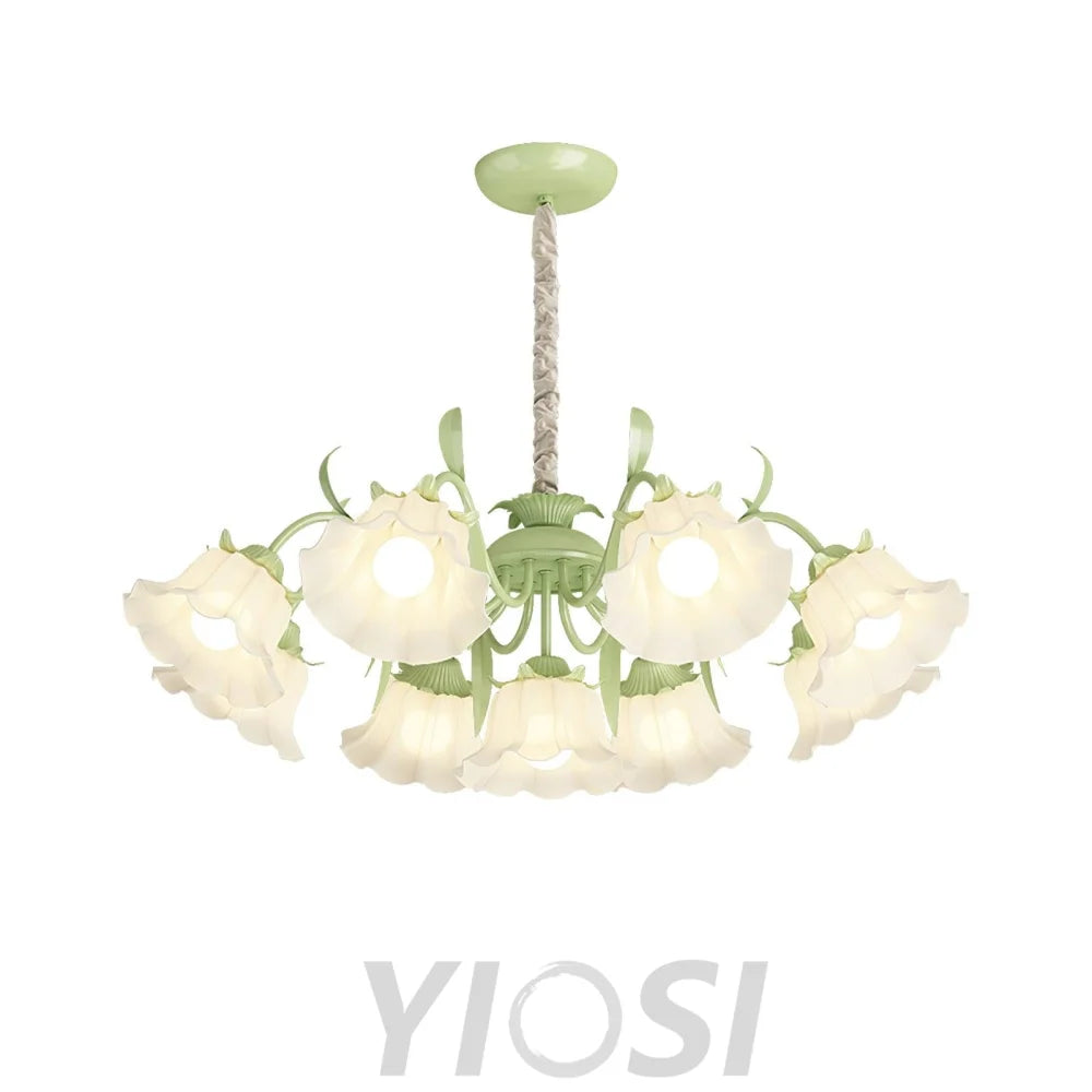 Pastoral Flower Chandelier with 6/9 heads - Lily flower-1-Yiosilamp