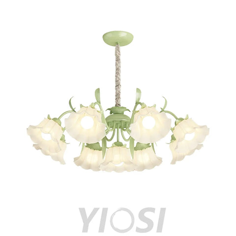 Pastoral Flower Chandelier with 6/9 heads - Lily flower-1-Yiosilamp