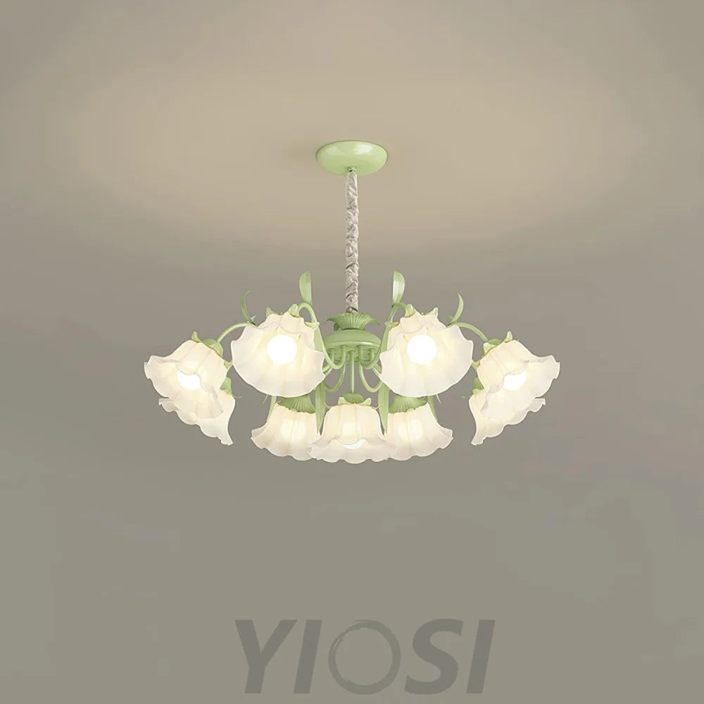 Pastoral Flower Chandelier with 6/9 heads - Lily flower-1-Yiosilamp
