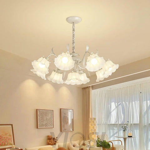 Pastoral Flower Chandelier with 6/9 heads - Lily flower-1-Yiosilamp