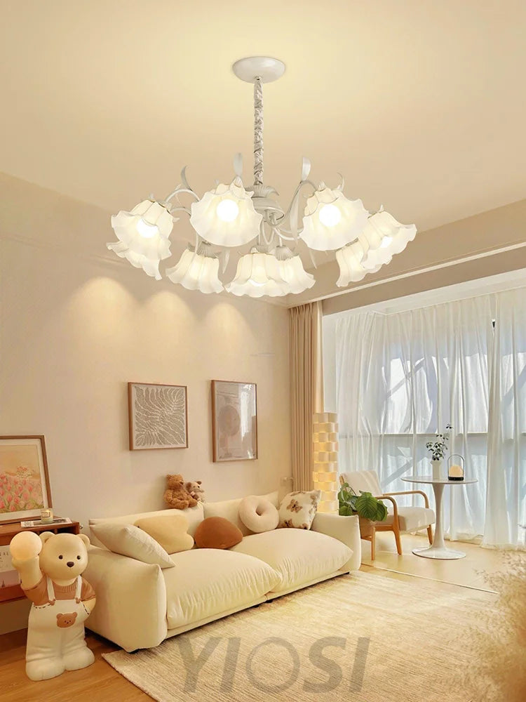 Pastoral Flower Chandelier with 6/9 heads - Lily flower-1-Yiosilamp