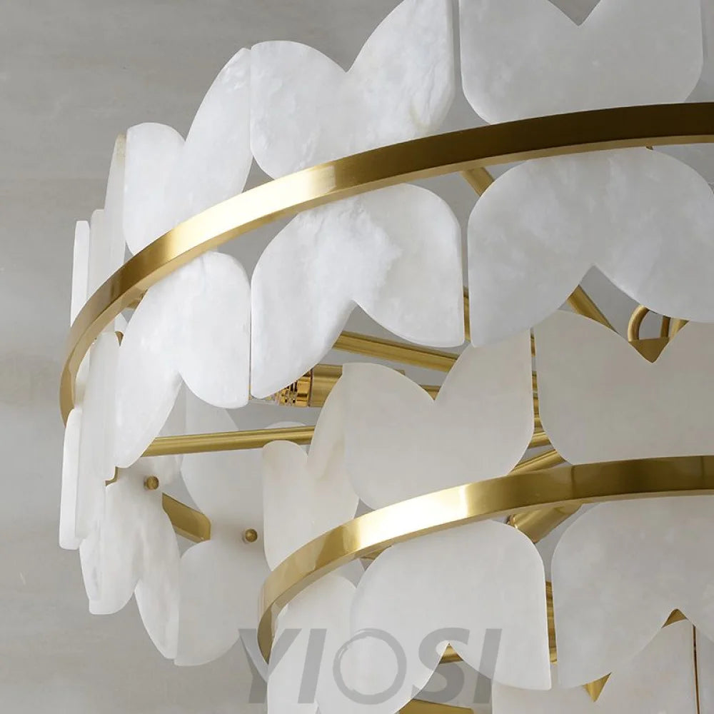 Patanga Modern Alabaster Round Chandelier For Living Room Chandeliers For Dining Room Stairways