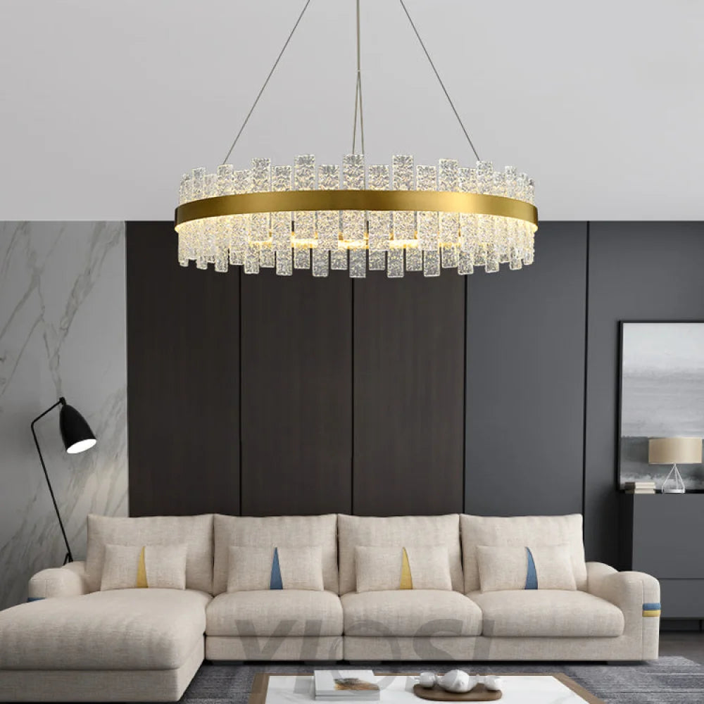 chandeliers in living room