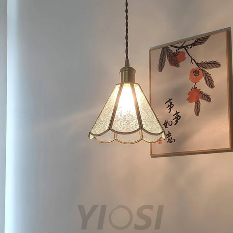 Patterned Glass Pendant - Art Glass-1-Yiosilamp