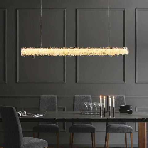 Patton Modern Rock Crystal Linear Chandelier Island 47.2’’ L