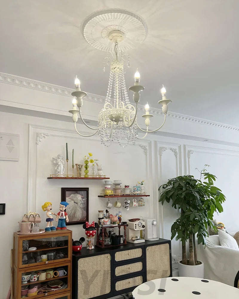 Pavia Chandelier ∅ 19.7″ - White & Clear-1-Yiosilamp