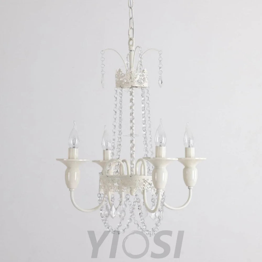 Pavia Chandelier ∅ 19.7″ - White & Clear-1-Yiosilamp