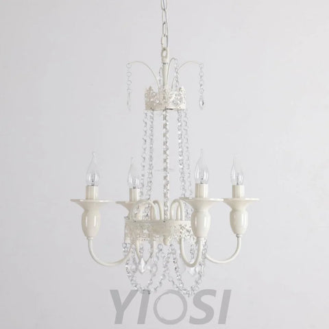 Pavia Chandelier ∅ 19.7″ - White & Clear-1-Yiosilamp
