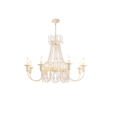 Pavia Chandelier ∅ 19.7″ - White & Clear-1-Yiosilamp