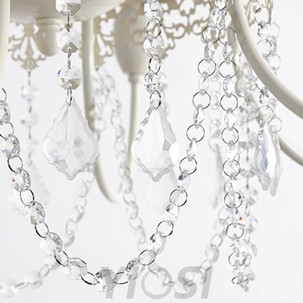 Pavia Chandelier ∅ 19.7″ - White & Clear-1-Yiosilamp