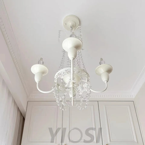 Pavia Chandelier ∅ 19.7″ - White & Clear-1-Yiosilamp