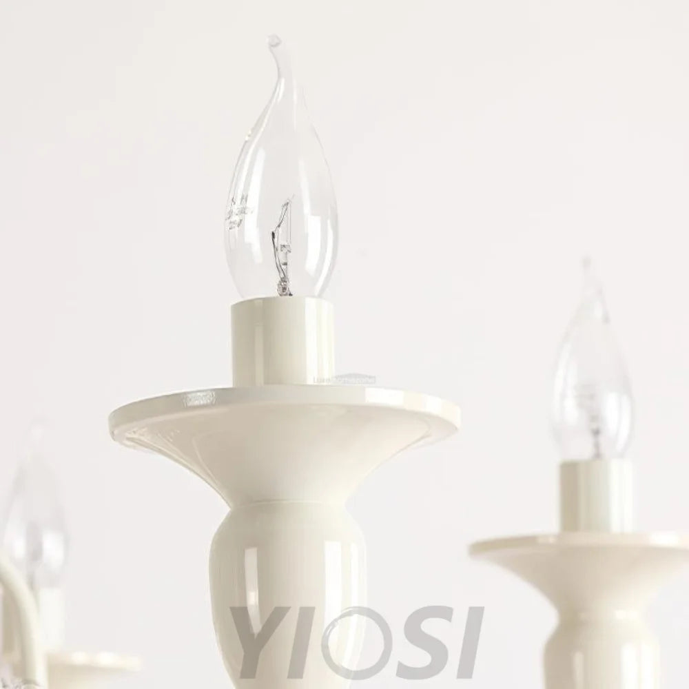 Pavia Chandelier ∅ 19.7″ - White & Clear-1-Yiosilamp
