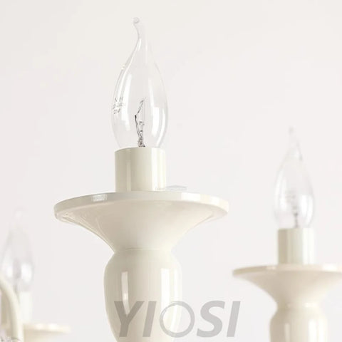 Pavia Chandelier ∅ 19.7″ - White & Clear-1-Yiosilamp
