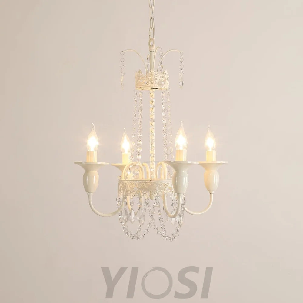 Pavia Chandelier ∅ 19.7″ - White & Clear-1-Yiosilamp
