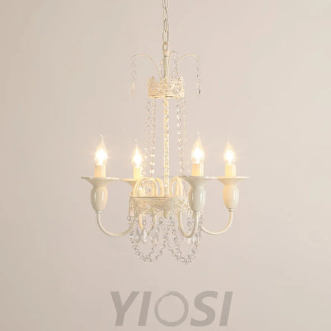 Pavia Chandelier ∅ 19.7″ - White & Clear-1-Yiosilamp