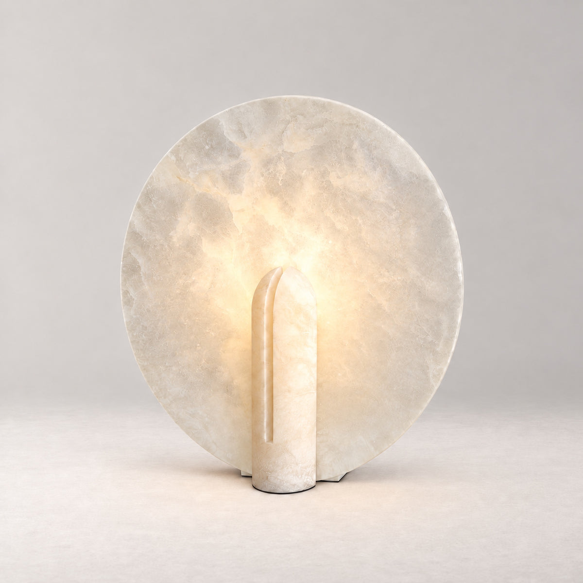 Pearl Modern Alabaster Disc Table Lamp