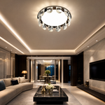 Pearl Net Modern Crystal Flush Mount Ceiling Light - scene