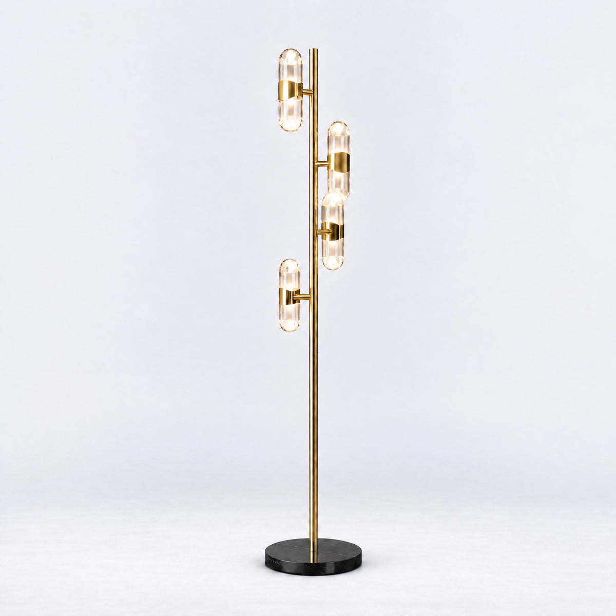 Pearl Net Modern Sculptural Floor Lamp – lights on