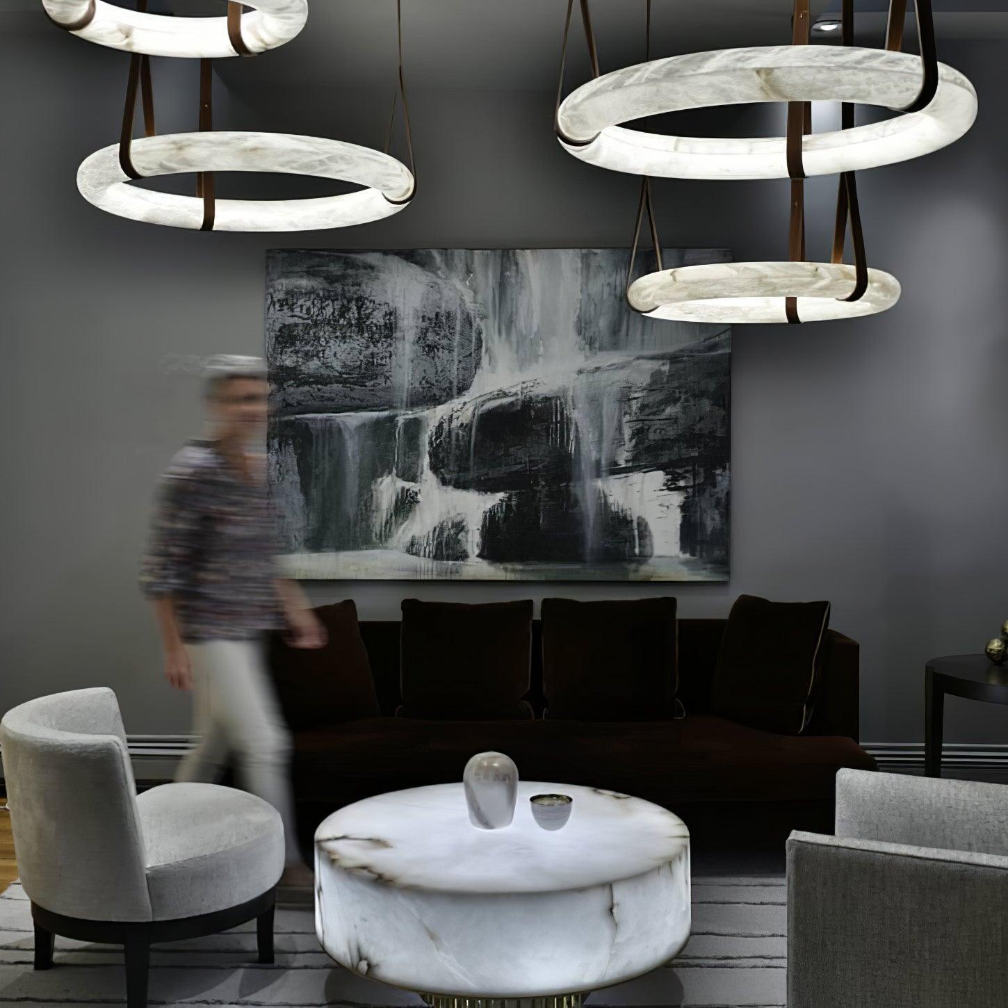 Vakkerlight Oslo Pendant Light B Alabaster Ring Ceiling Fixture