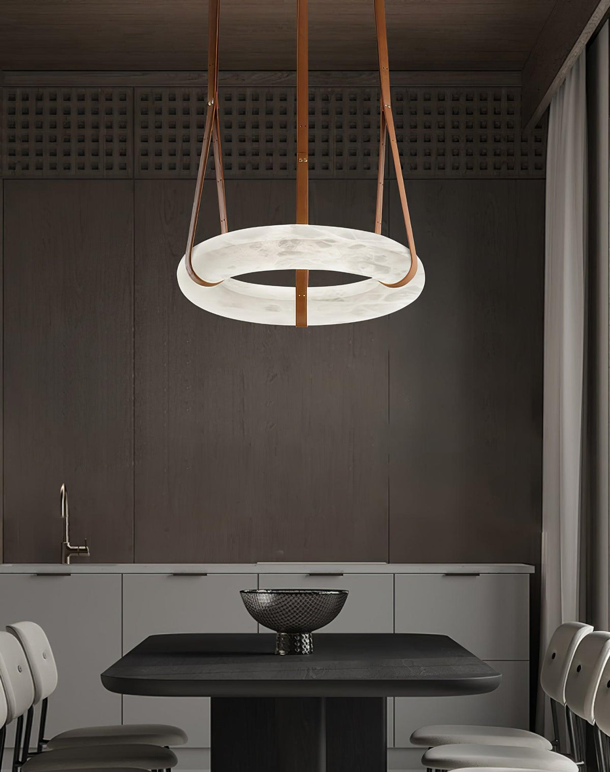 Vakkerlight Oslo Pendant Light B Alabaster Ring Ceiling Fixture
