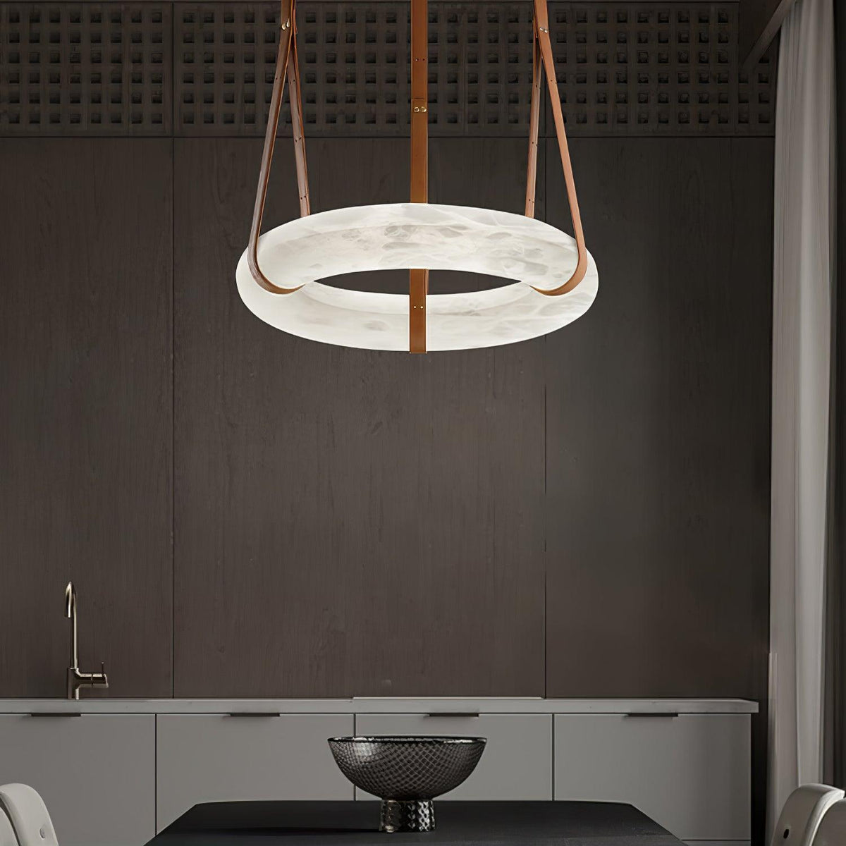 Vakkerlight Oslo Pendant Light B Alabaster Ring Ceiling Fixture