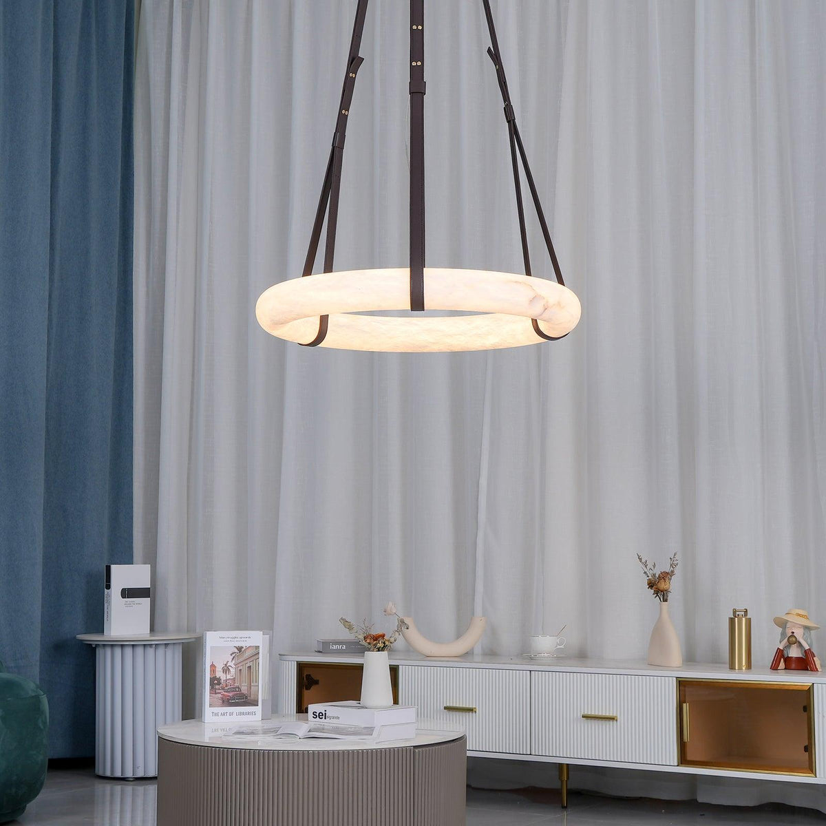 Vakkerlight Oslo Pendant Light B Alabaster Ring Ceiling Fixture